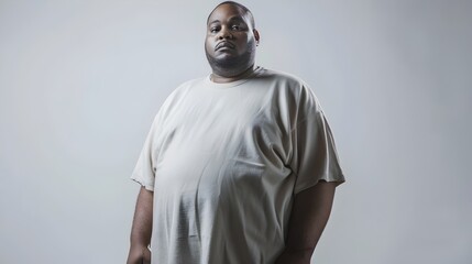 Obraz premium Unapologetic Obesity A HalfLength Portrait of a Man Embracing His Reality