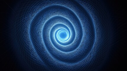 Abstract Blue Spiral Network Digital Art
