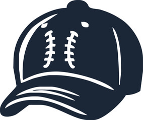 illustrations of baseball caps. Design element for logo, emblem, sign, poster, card, banner. Vector illustration