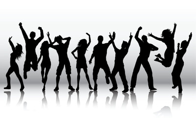 people dancing silhouette 