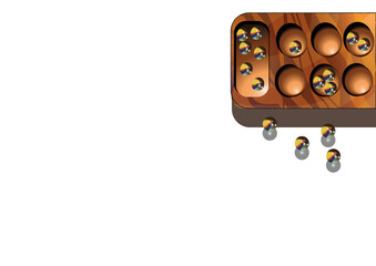 Naklejka premium Mancala Traditional Board Games Congklak Games Congkak Games 