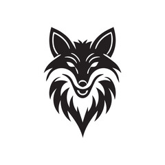 Obraz premium Fox head silhoutee Vector on white background 