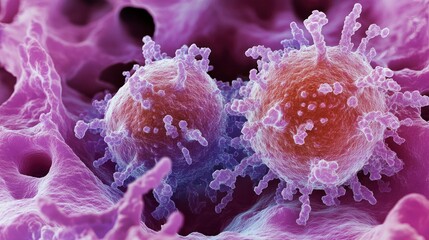 Mesenchymal stem cell analysis laboratory scientific illustration microscopic environment close-up view high magnification concept