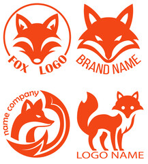 fox logo creative and original for your business or company set logotype vector illustration isolated on white background