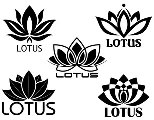 lotus balance harmony logo creative and original for your business or company set logotype vector illustration isolated on white background