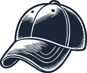 illustrations of baseball caps. Design element for logo, emblem, sign, poster, card, banner. Vector illustration