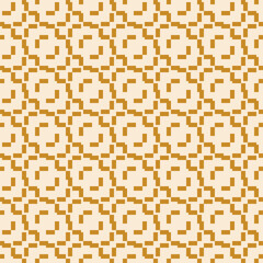 Abstract geometric seamless pattern with ethnic folk motif. Mustard yellow and beige color geometrical ornament texture with broken lines, chevron, zigzag. Retro vintage geo background. Vector design