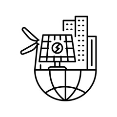 Smart cities black line icon.