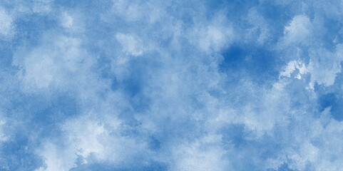 clous or smoke or fog in blurred texture, abstract white smoke is arranging randomly on blue background, blue watercolor texture surrounding with various clouds or fog, old and dusty blue grunge.
