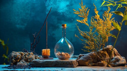 Obraz premium Underwater plants in a serene aquatic composition