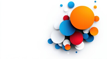 A collection of colorful circles in various sizes and colors, arranged in a dynamic and abstract composition.