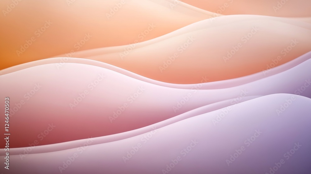 Poster Smooth pastel background transitions from soft lavender to peach tones, creating a modern, soothing atmosphere with ample space for text on the right