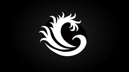 Obraz premium A logo with a stylized wave in a circle.