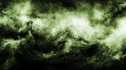 Turbulent Green Ocean Waves Abstract Art