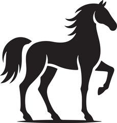 horse silhouette isolated on white