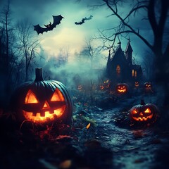 Fototapeta premium Exceptional halloween background with vibrant crystal clear colors and spooky atmosphere