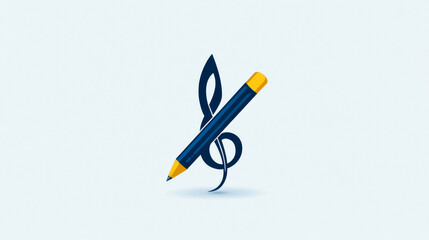 A colorful graphic featuring a pen and a musical clef, symbolizing the intersection of writing and music creativity.