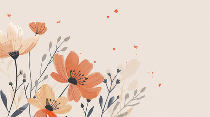 Minimalist Congratulations flowers with clean lines, soft tones, and an uplifting message