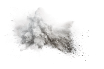 Visual chalk dust explosion, highlighting the cloud of fine particles suspended in motion, adding depth and texture isolated on transparent background