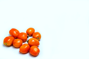 Tomatoes on a white background