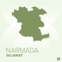 Obraz premium Narmada vector map, Vector map of Narmada, editable eps, AI files, Vector illustration of Narmada vector map