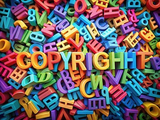 Fototapeta premium Colorful, layered 3D text, swirling letters, documentary visuals.