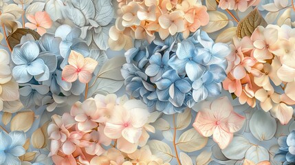 Obraz premium Unveiling the Allure of Watercolor Hydrangea: A Blend of Luxury, Beauty, and Art in Every Hue