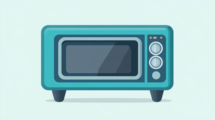 Microwave oven design home kitchen digital art minimalist style front view modern appliance concept