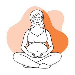  Elegant Pregnant Woman Vector Art