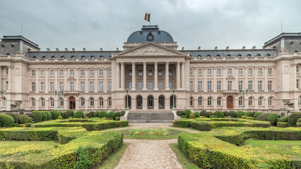 Obraz premium Timelapse of Royal Palace of Brussels, the King and Queen's official residence