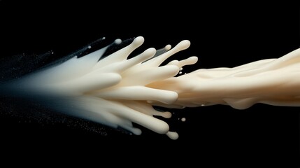 Dynamic Splash of Creamy Liquid with Dark Background