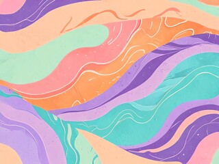 Abstract Pastel Waves: A Dreamy Visual Symphony