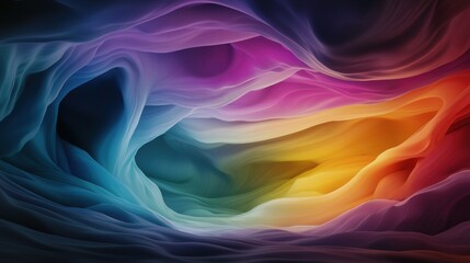 Obraz premium A vibrant abstract image featuring swirling, multicolored patterns in shades of blue, purple, pink, orange, and yellow.