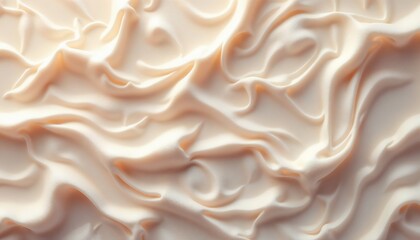 Obraz premium Soft, flowing fabric-like surface with delicate folds in light cream color, creating an elegant and abstract texture for backgrounds, design, and luxury aesthetics.