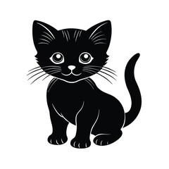 Fototapeta premium black and white cat vector
