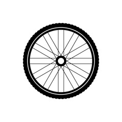 Bicycle wheel, bike tire icon