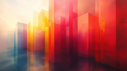 Vibrant Abstract Cityscape: A Fusion of Light and Color