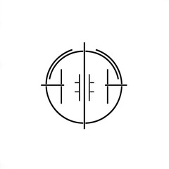 Minimalist line art logo with initials in a circular frame on a white background