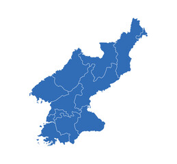 Obraz premium North Korea Map vector icon. Minimalistic Colorful Map of North Korea.