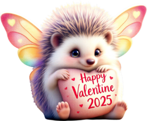 Adorable Valentine's 2025: Whimsical Hedgehog with Butterfly Wings