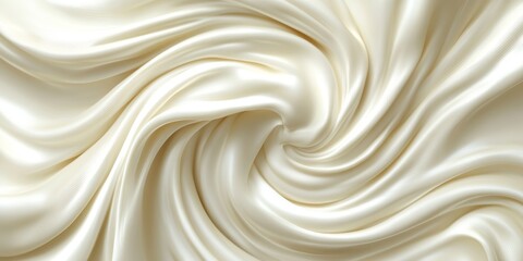 Obraz premium Ivory Silk Background, Luxury Fabric Texture. Curled Swirls In Off-White, Abstract Template.