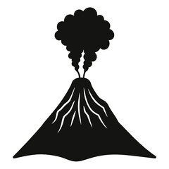 silhouette vector of sulfur gas vent near a volcano