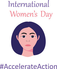  International Women's Day .The Accelerate Action banner. ##Accelerated action 2025. Poster for March 8 th