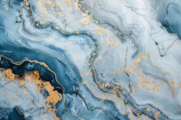 Fototapeta premium mix texture of blue marble with white and gold veins liquid wave