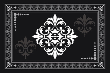 Persian Carpet or Iranian Carpet Traditional Design Oriental Damask Floral Embroidery Design for rug, Throws, Wallpaper, Wrapping, Fabric, Clothing and Tribal Vector Textures.