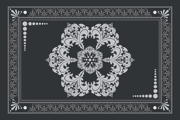 Persian Carpet or Iranian Carpet Traditional Design Oriental Damask Floral Embroidery Design for rug, Throws, Wallpaper, Wrapping, Fabric, Clothing and Tribal Vector Textures.