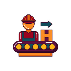 Obraz premium Production Human Resource for Industry Worker Icon