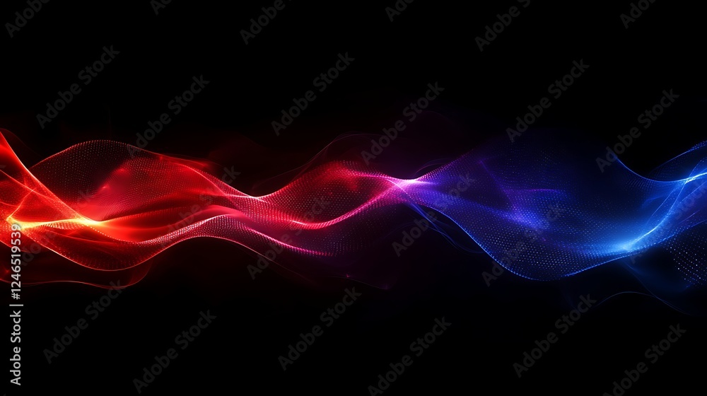 Canvas Prints abstract background with red and blue glowing line wave