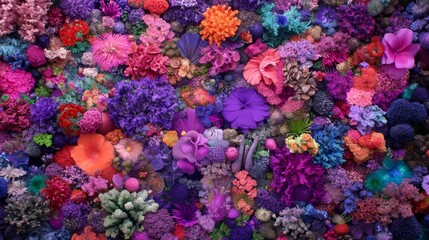 Vibrant Underwater Floral Fantasy Garden Scene