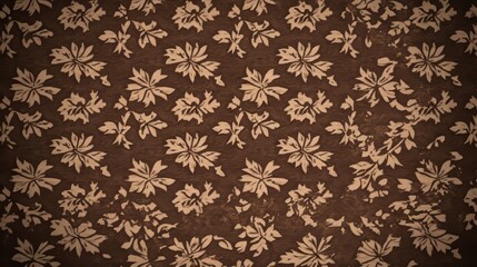 Fototapeta premium Vintage Floral Brown Textile Pattern Design